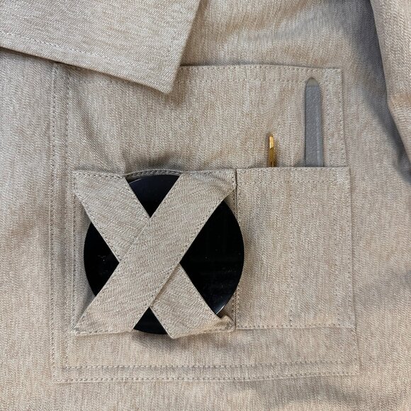 AW21 MOSCHINO Couture Jeremy Scott Beige Gabardine Survivor Kit Tools Dress - Picture 9 of 16